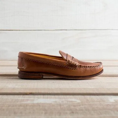 Vintage Leather Splicing Low Heel Slip On Loafers