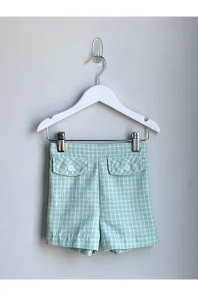 Vintage Pastel Lime Green Gingham Shorts - 5