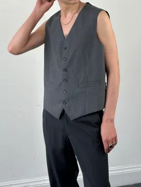 Vintage Pure Wool Tailored Waistcoat - L/XL