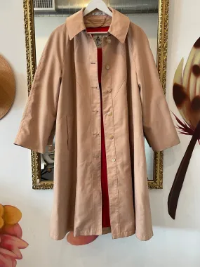 Vintage Raincoat - Tan & Red