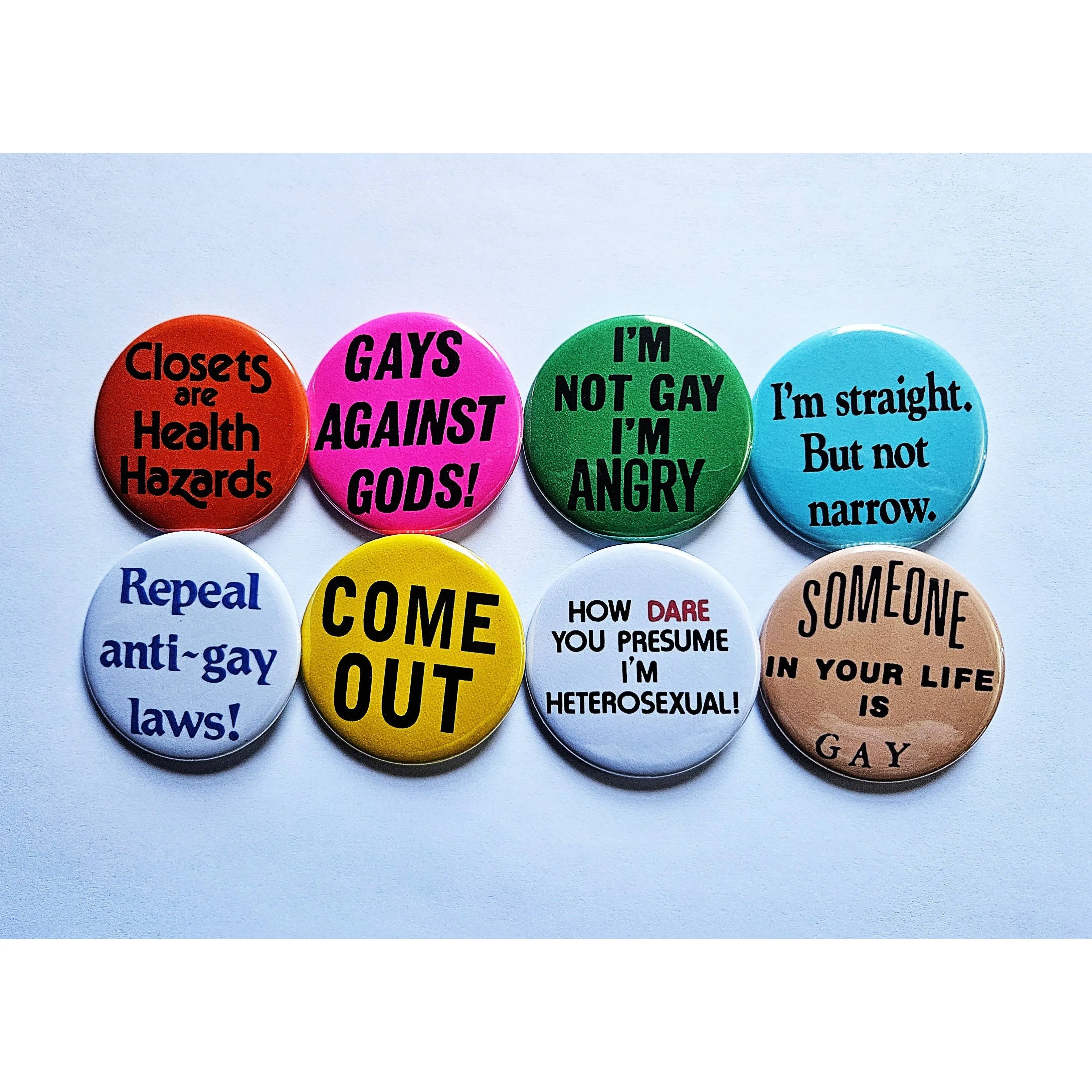 Vintage Reproduction Gays Against Gods Pride Small Pinback Button | 1.25" Diameter