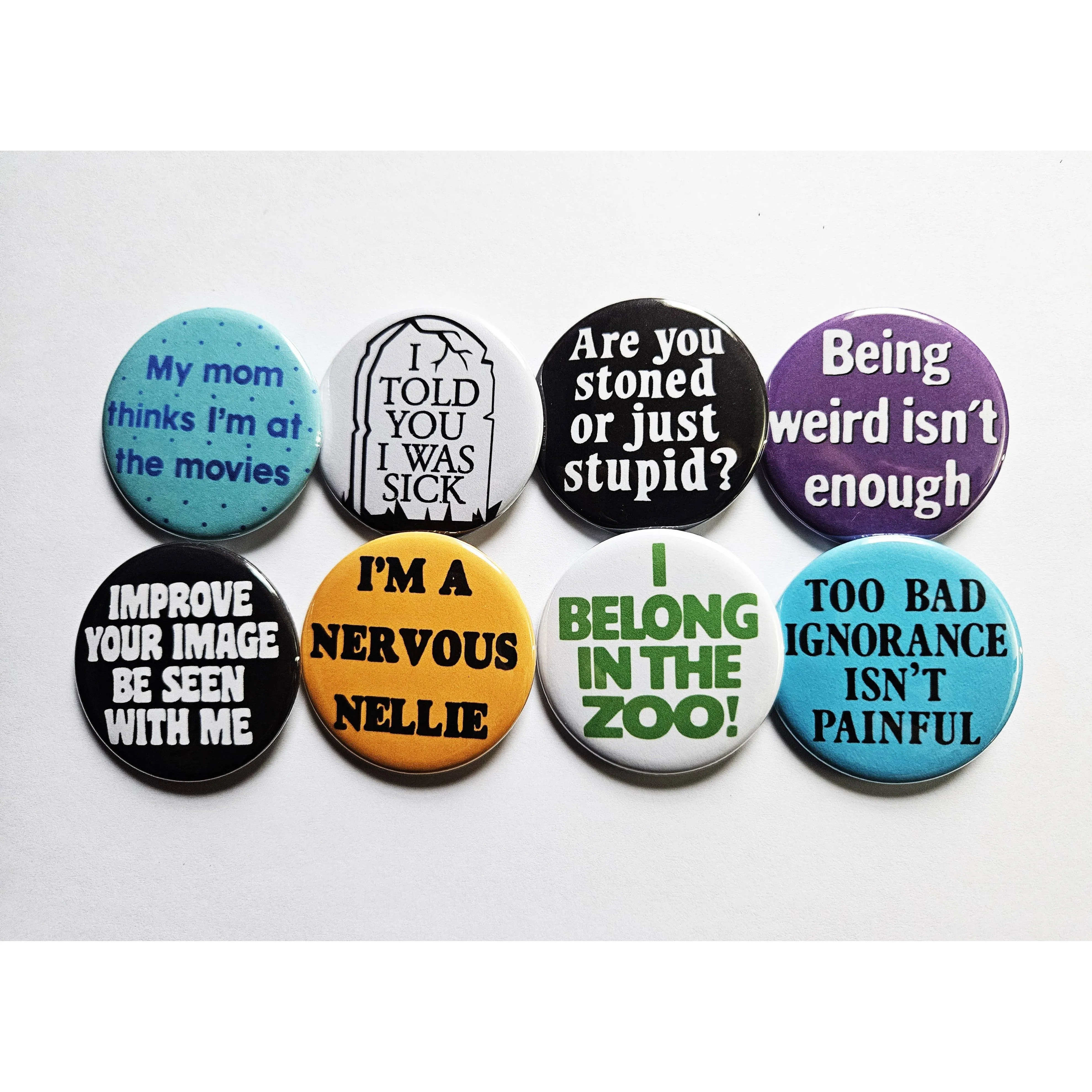 Vintage Reproduction My Mom Thinks I'm At the Movies Small Pinback Button | 1.25" Diameter