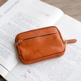 Vintage Womens Leather Coin Purse With Zipper Women Leather Wallet
