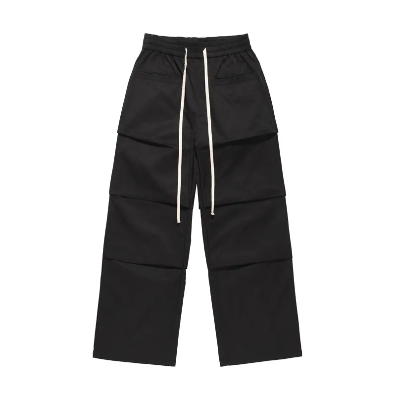 Vintage Wrinkled Drawstring Trousers