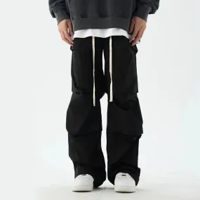 Vintage Wrinkled Drawstring Trousers