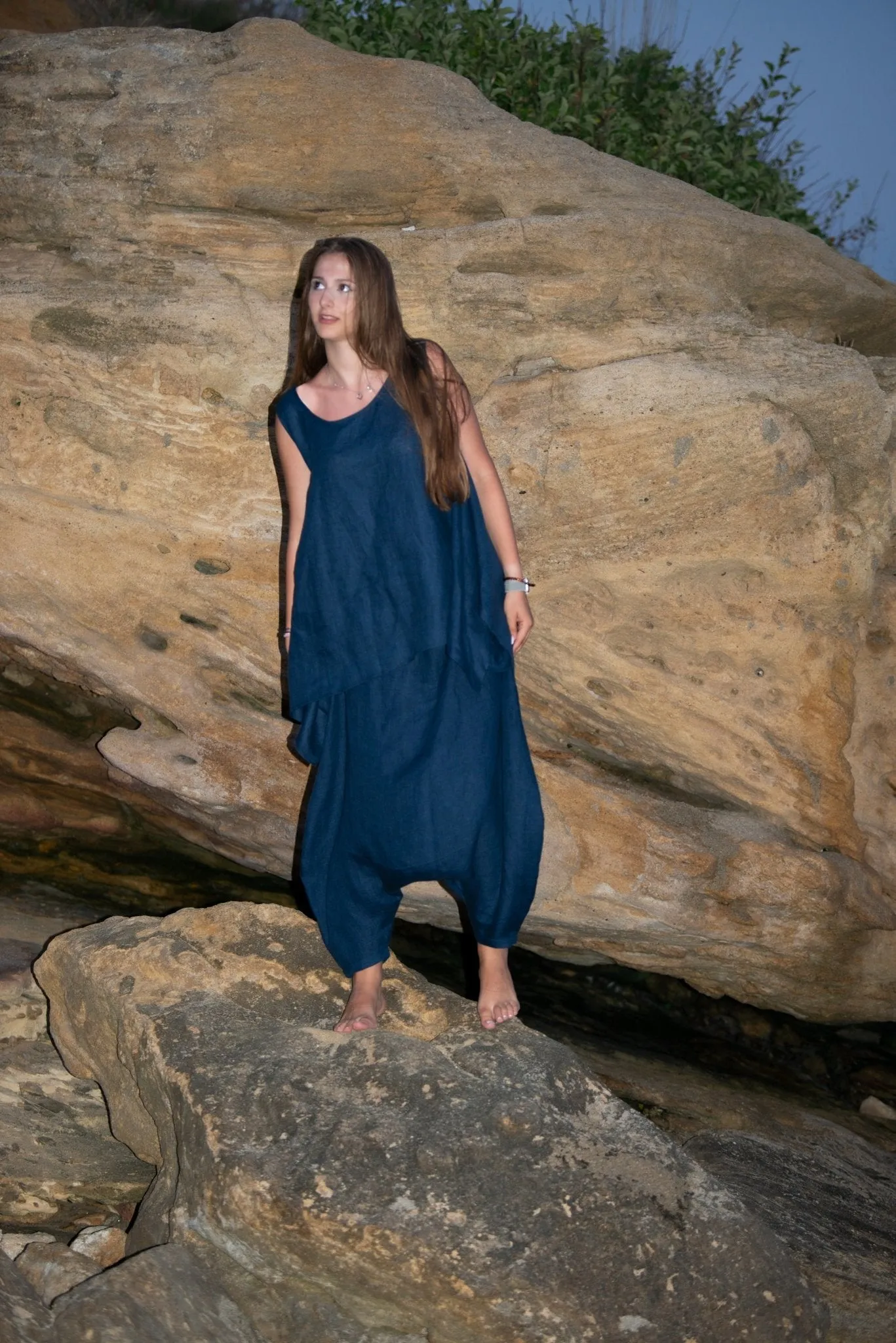 VIOLET Linen Harem Outfit