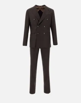 Virgin Wool Brown Two-Piece Suit