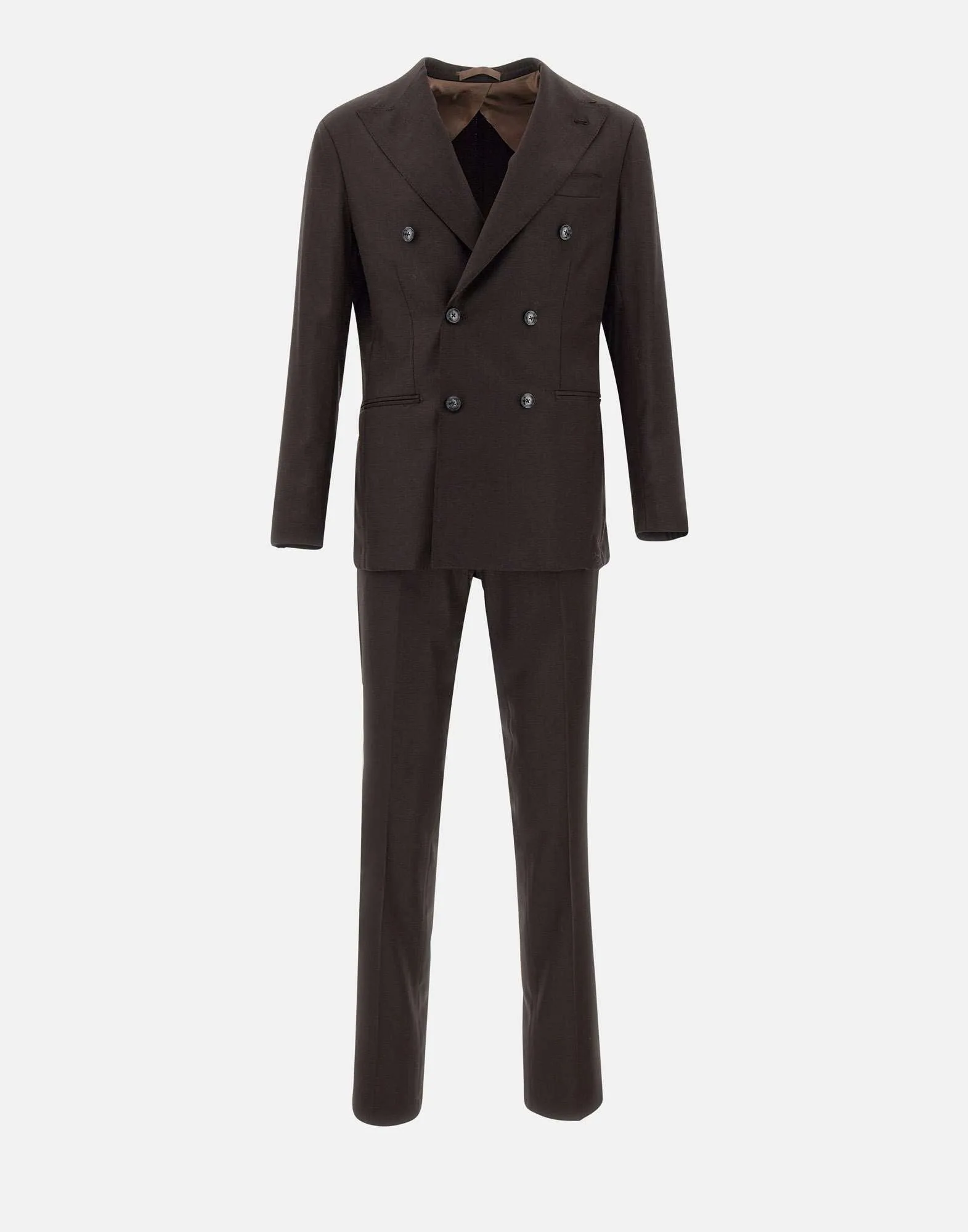 Virgin Wool Brown Two-Piece Suit
