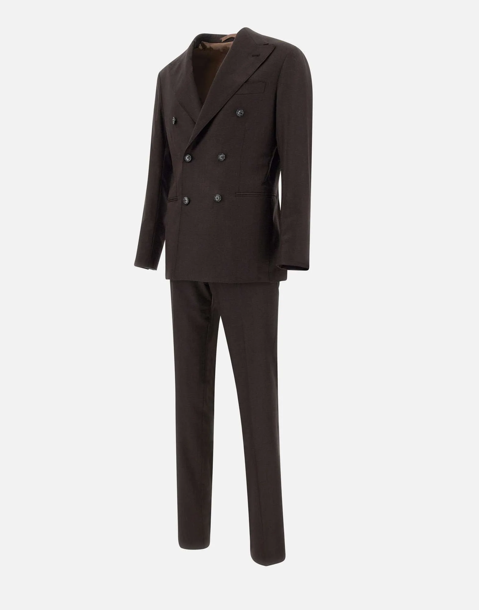 Virgin Wool Brown Two-Piece Suit