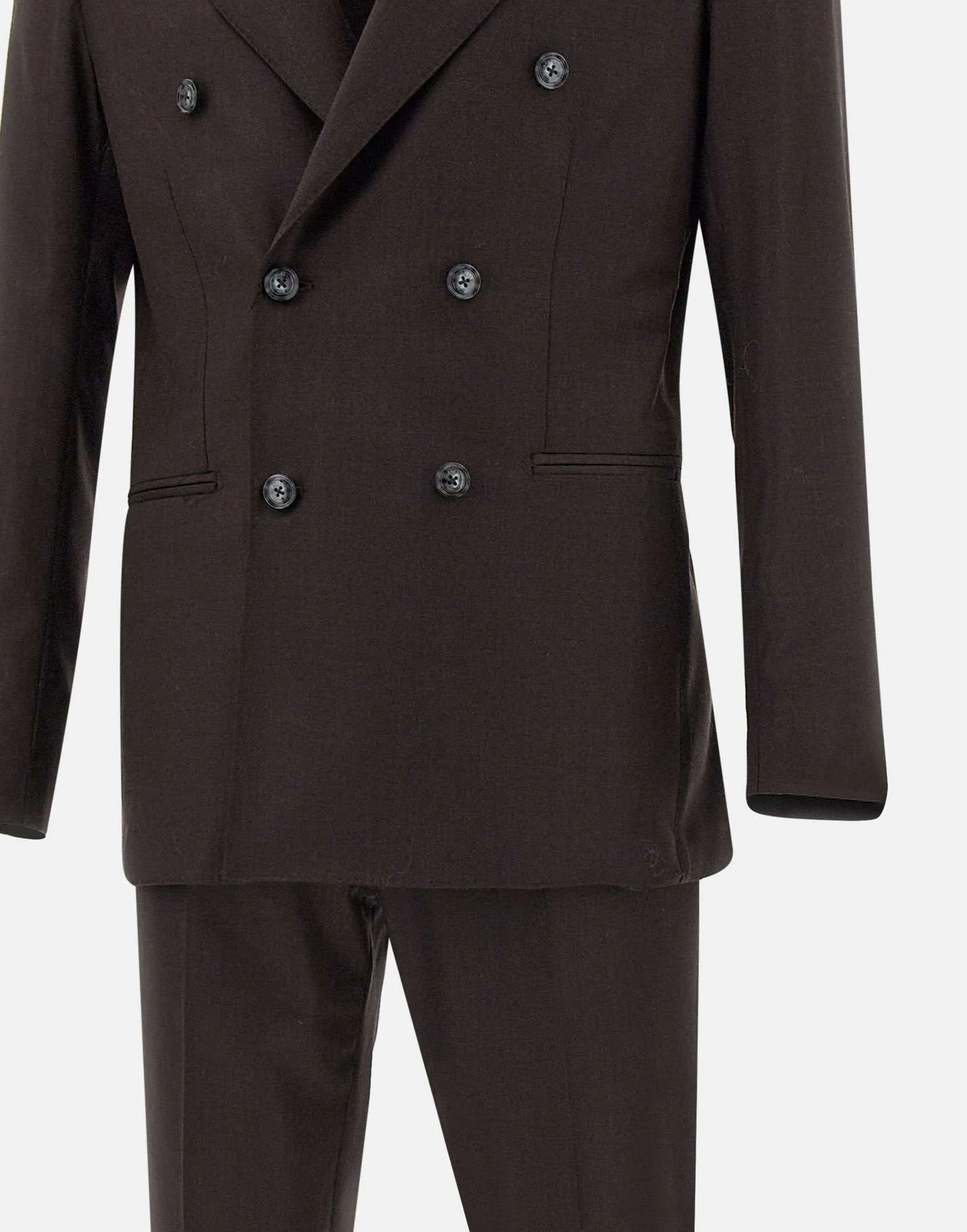 Virgin Wool Brown Two-Piece Suit