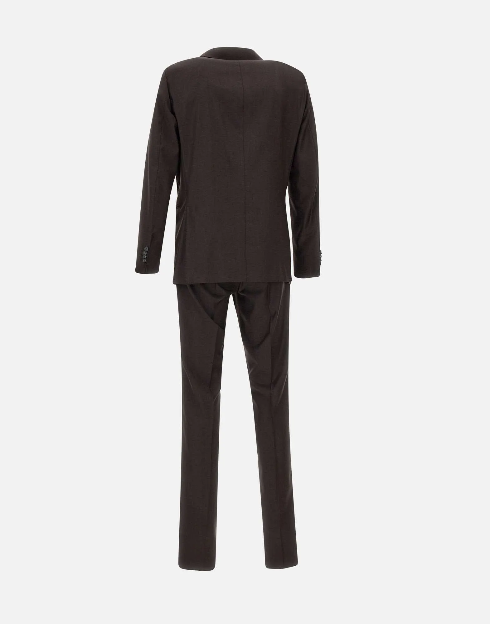 Virgin Wool Brown Two-Piece Suit