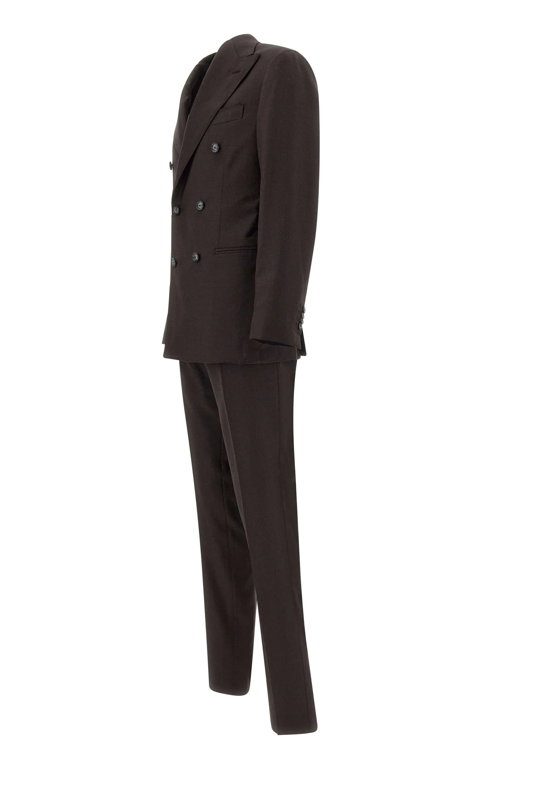 Virgin Wool Brown Two-Piece Suit