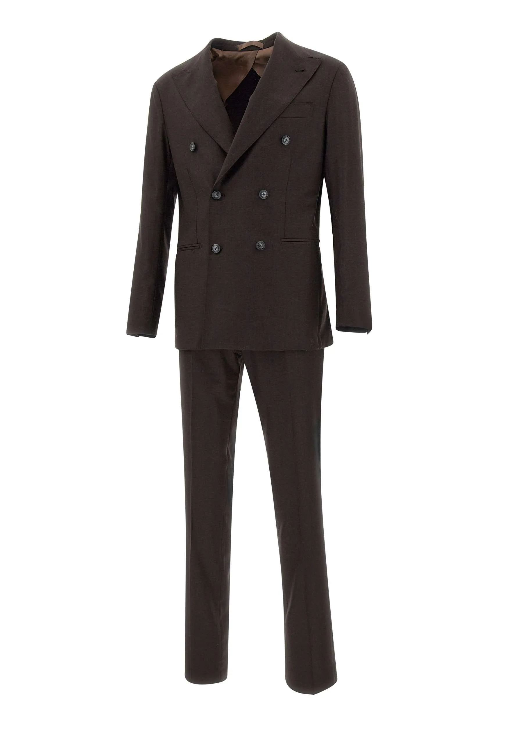 Virgin Wool Brown Two-Piece Suit