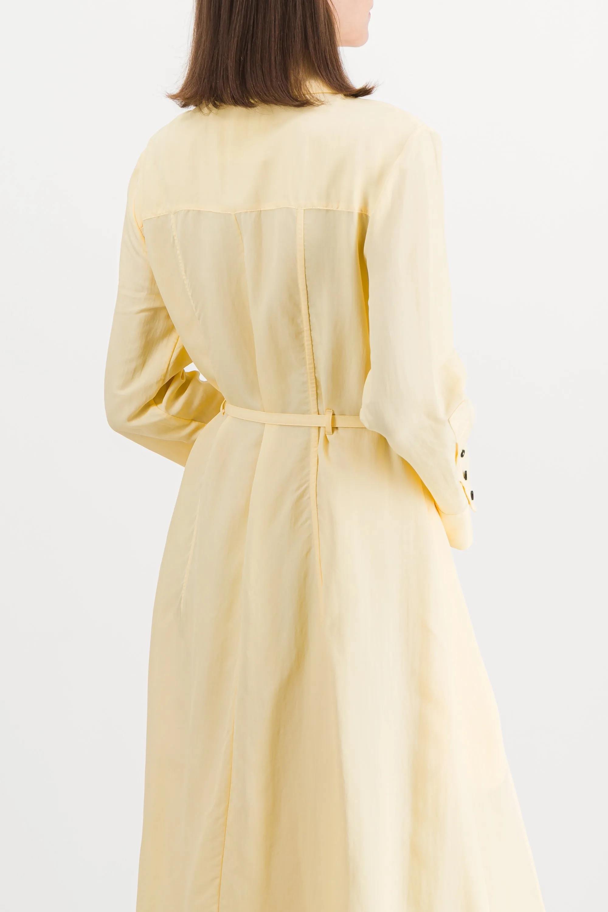 Viscose-silk wrap midi dress