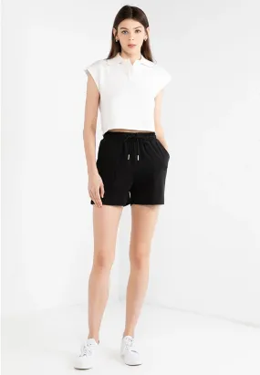 VOIR JEANS Hey Summer Collection: Drawstring Elastic Waist Casual Shorts