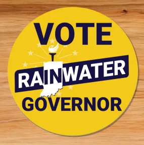 VOTE Rainwater Governor Buttons (Gold)  large 2.2'' (5-pack)