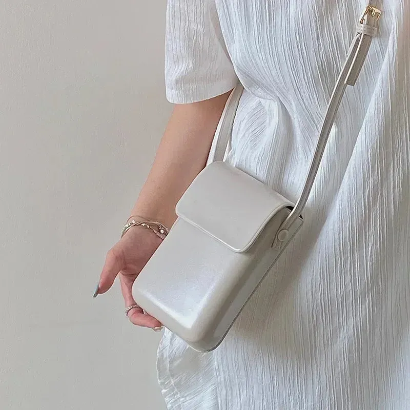 Vvsha 2024 Flap Crossbody Bags Women Mini PU Leather Shoulder Purses and Handbags for Girls Ladies Phone Simple Solid Designer Bag