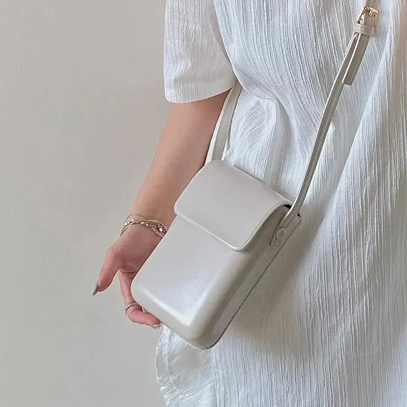 Vvsha 2024 Flap Crossbody Bags Women Mini PU Leather Shoulder Purses and Handbags for Girls Ladies Phone Simple Solid Designer Bag