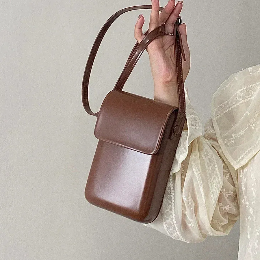 Vvsha 2024 Flap Crossbody Bags Women Mini PU Leather Shoulder Purses and Handbags for Girls Ladies Phone Simple Solid Designer Bag