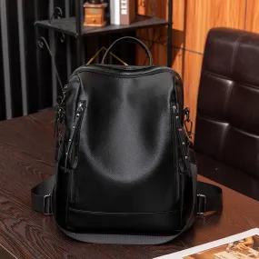 Vvsha  Black Vintage Large Capacity Female Mini Backpack Small PU Hiking Backpacks Waterproof Fashion Blue Women Elegance Bags