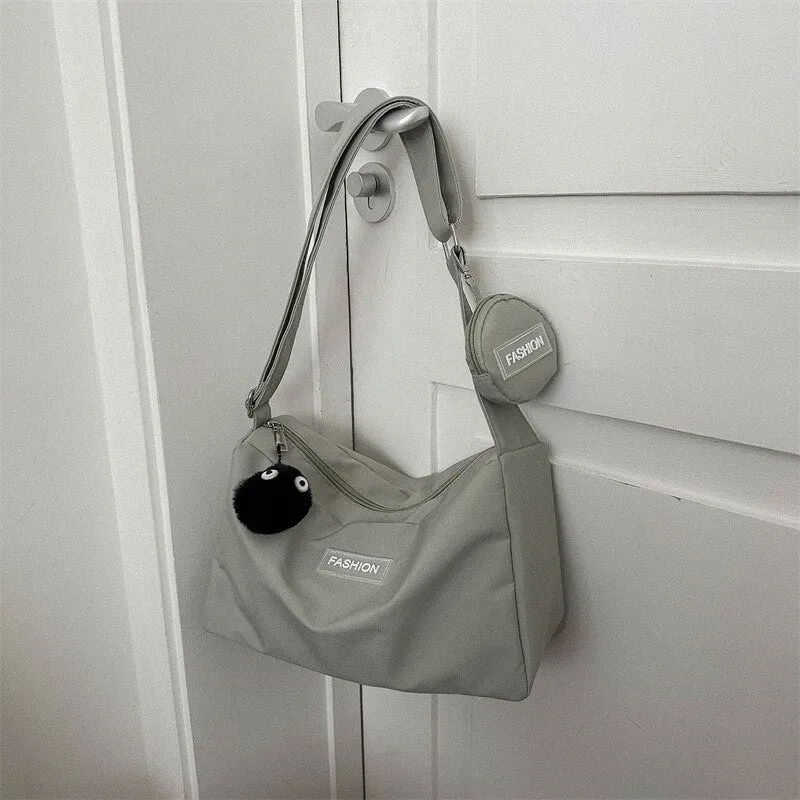 Vvsha INS Fresh Campus Canvas Bag 2023 Spring New Style Bag Women's Bag Fashion Network Red Girl One Shoulder Crossbody Bag