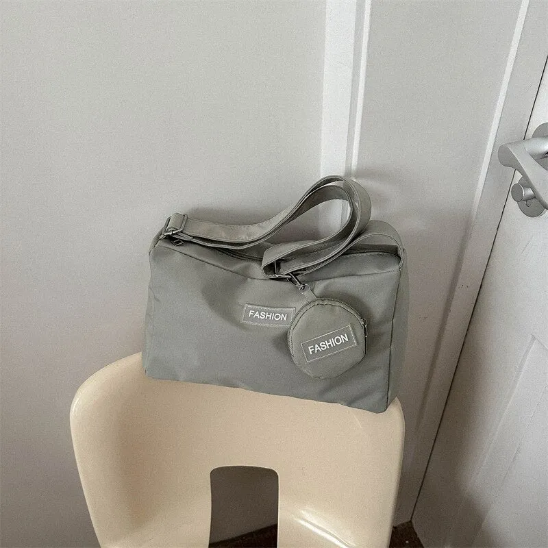 Vvsha INS Fresh Campus Canvas Bag 2023 Spring New Style Bag Women's Bag Fashion Network Red Girl One Shoulder Crossbody Bag