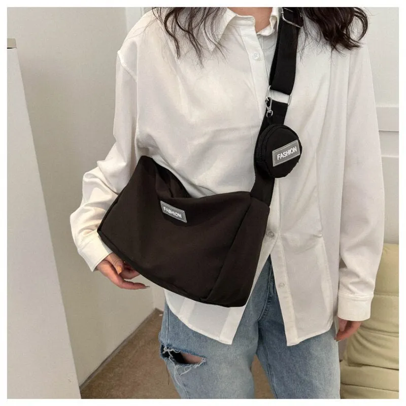 Vvsha INS Fresh Campus Canvas Bag 2023 Spring New Style Bag Women's Bag Fashion Network Red Girl One Shoulder Crossbody Bag