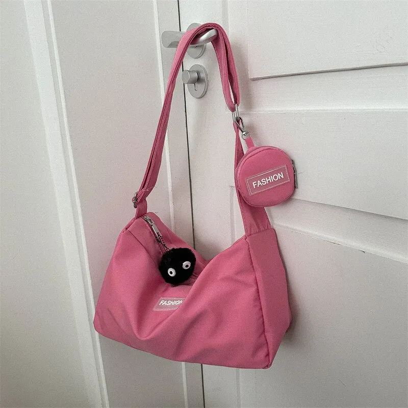 Vvsha INS Fresh Campus Canvas Bag 2023 Spring New Style Bag Women's Bag Fashion Network Red Girl One Shoulder Crossbody Bag