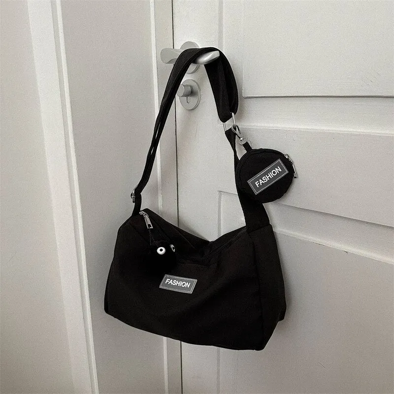 Vvsha INS Fresh Campus Canvas Bag 2023 Spring New Style Bag Women's Bag Fashion Network Red Girl One Shoulder Crossbody Bag