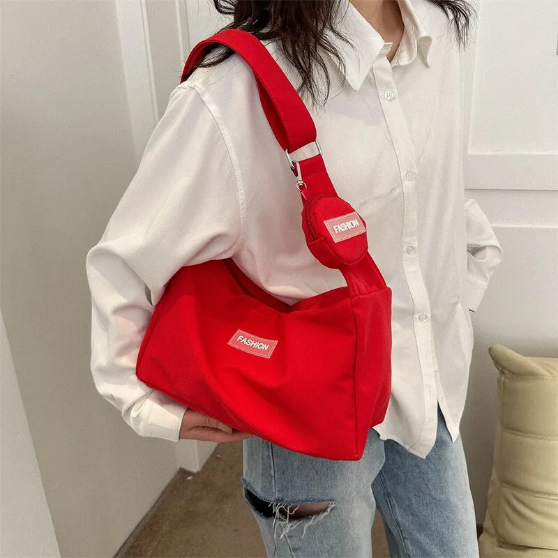 Vvsha INS Fresh Campus Canvas Bag 2023 Spring New Style Bag Women's Bag Fashion Network Red Girl One Shoulder Crossbody Bag