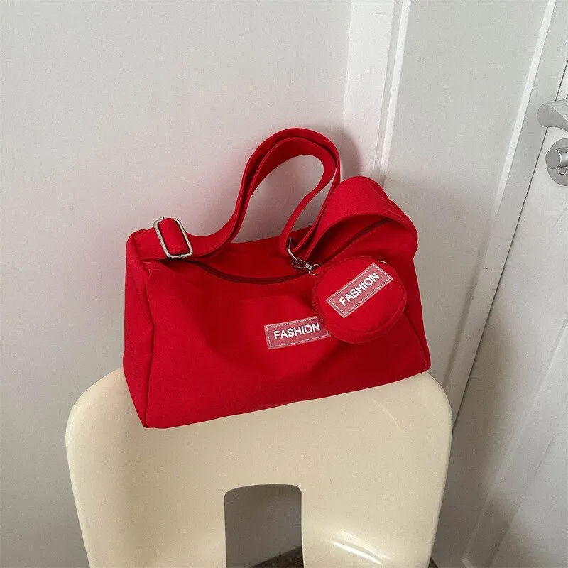 Vvsha INS Fresh Campus Canvas Bag 2023 Spring New Style Bag Women's Bag Fashion Network Red Girl One Shoulder Crossbody Bag