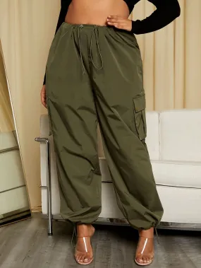 Waist Cargo Parachute Pants
