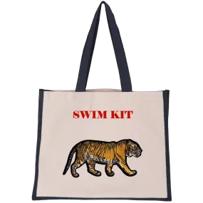 Walking Tiger Midi Tote Bag
