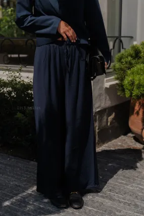 Wallis wide pants navy blue