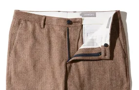 Waltham - Brown Melange Herringbone Flannel Trousers