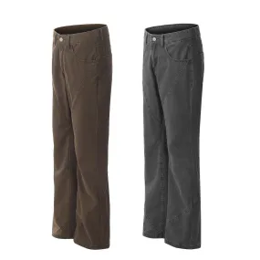 Washed And Worn Denim Bootcut Trousers Male