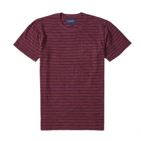 Washed Tee - Burgundy Stripe
