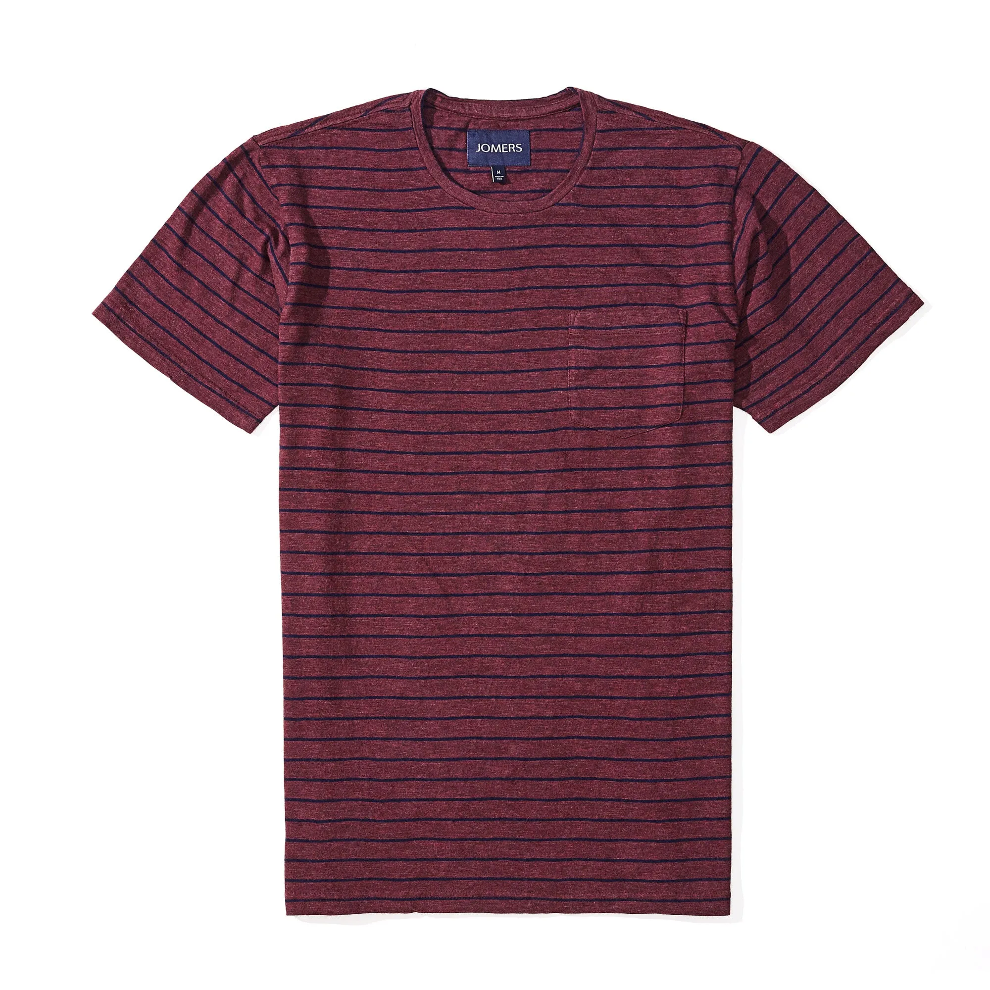 Washed Tee - Burgundy Stripe