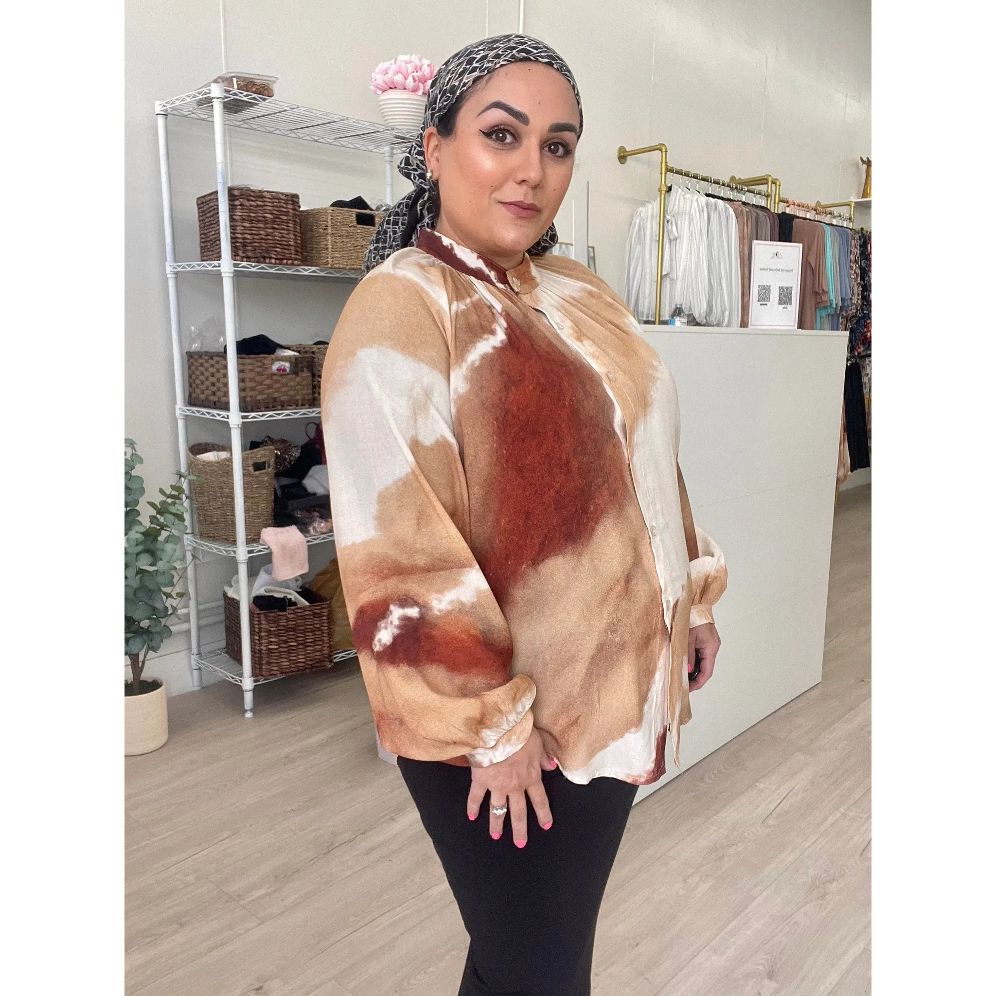 Watercolor Top - Neutral O/S