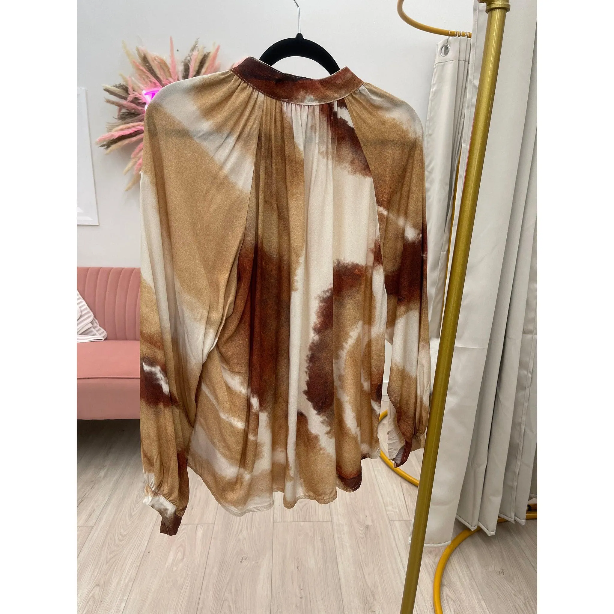 Watercolor Top - Neutral O/S