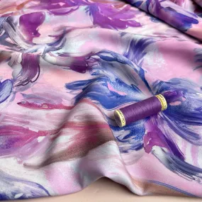 Watercolour Tulips Viscose Fabric