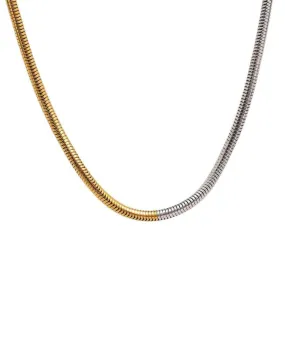 Waterproof Mixed Metal Snake Chain Necklace