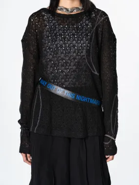 Watton Net Crewneck Sweater (Black)