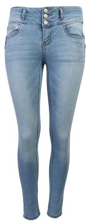 Wax Women's Push-Up 3 Button Skinny Jean w/ True Stretch