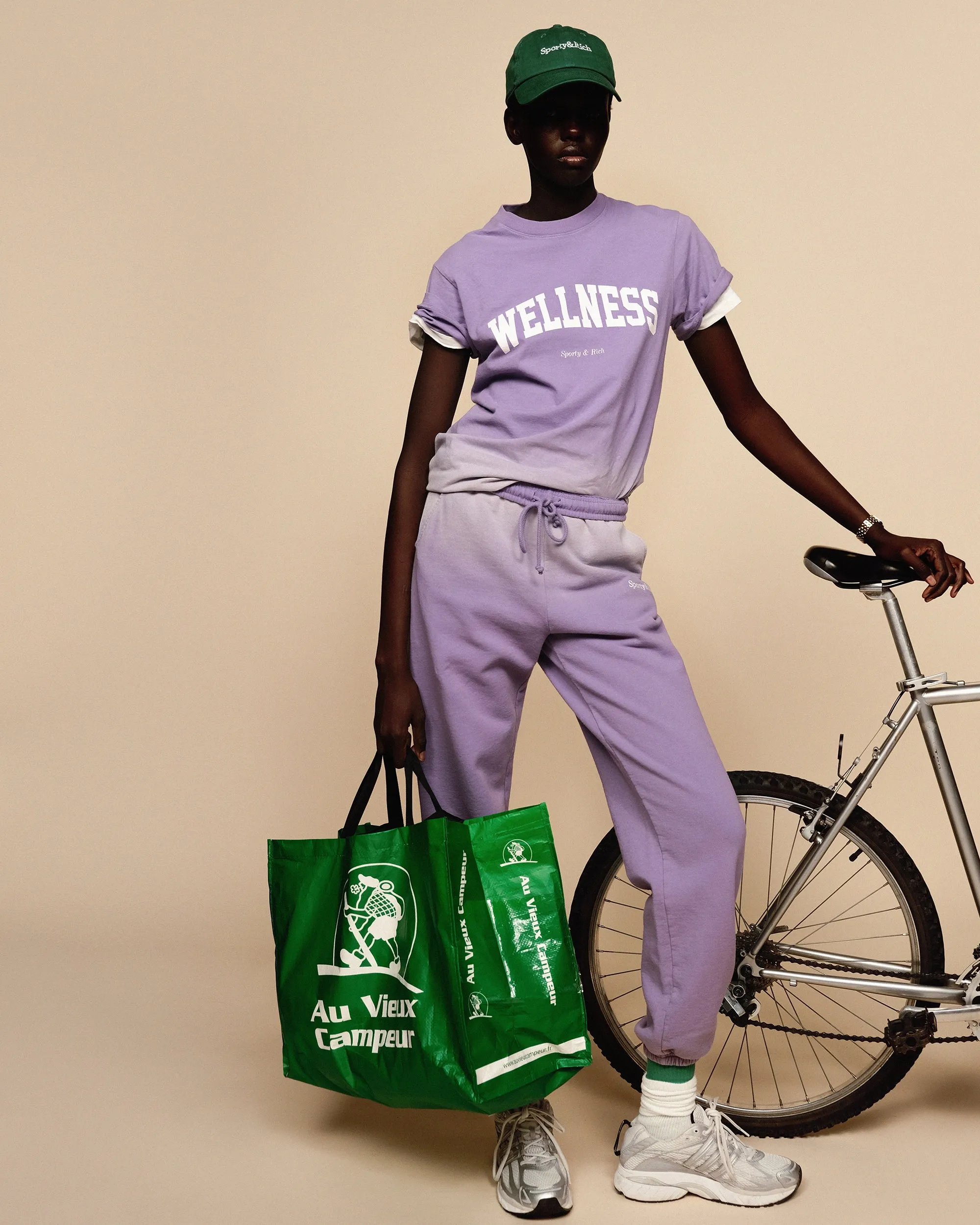 Wellness Ivy T-Shirt - Dip Dye Purple/White
