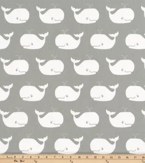 Whale Tales Storm White Twill