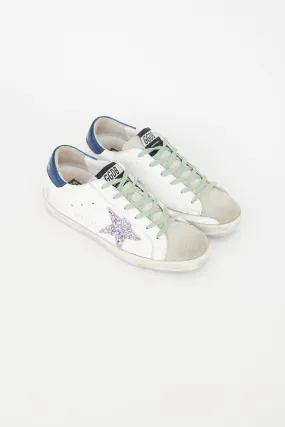 White & Multi Leather Superstar Sneaker