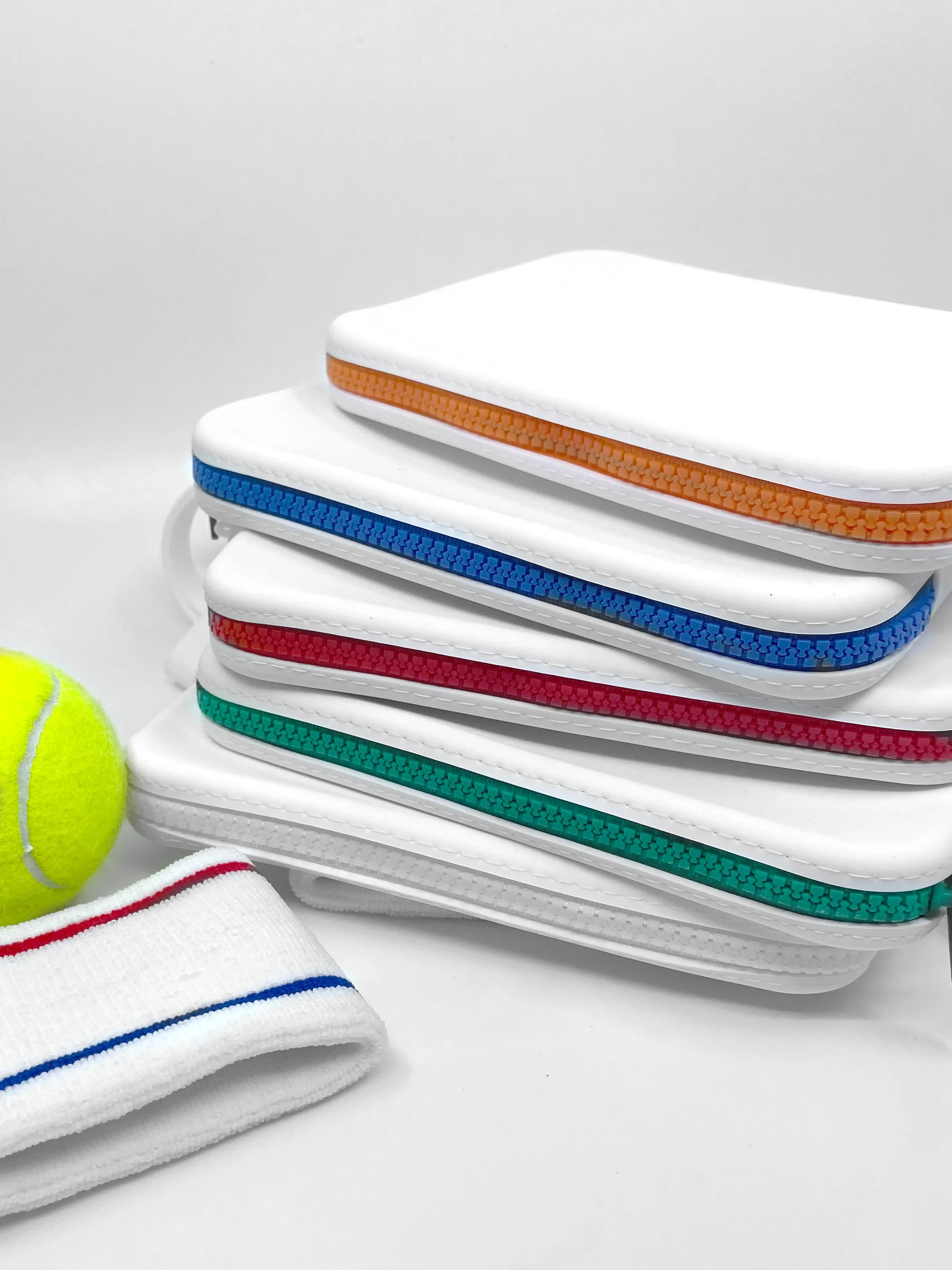 White Clutch with Orange Zip
