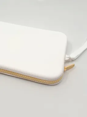 White Clutch with Yellow Zip