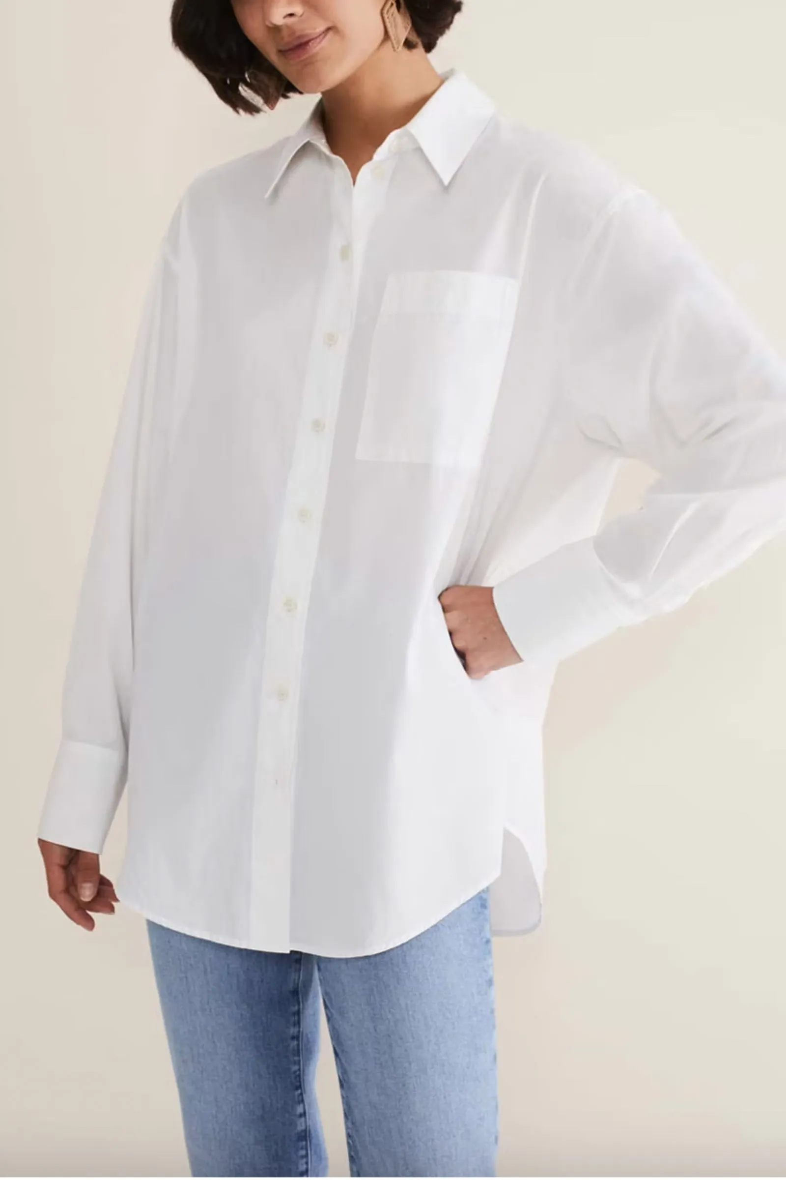 White Cotton Oversized Shirt
